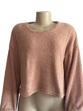 Ultra Flirt Plush Crewneck Sweater - Blush Pink